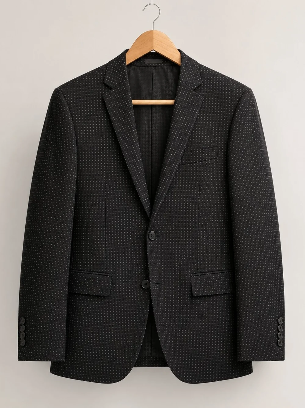 NWT John Varvatos USA Black Gray Dot Blazer 42R